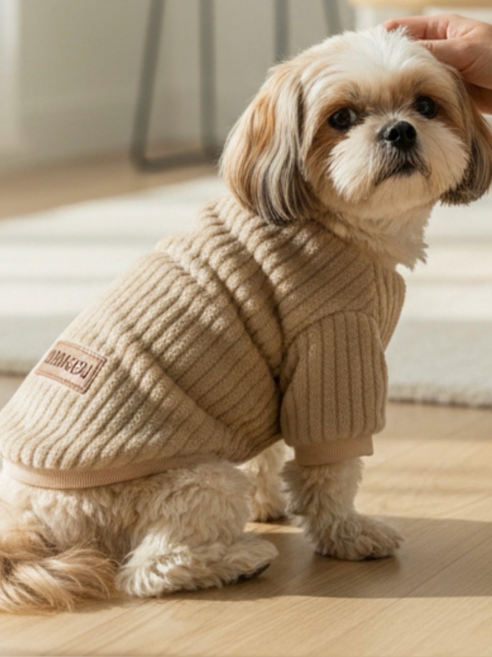 SET OF 2 Tan Small Dog Sweaters